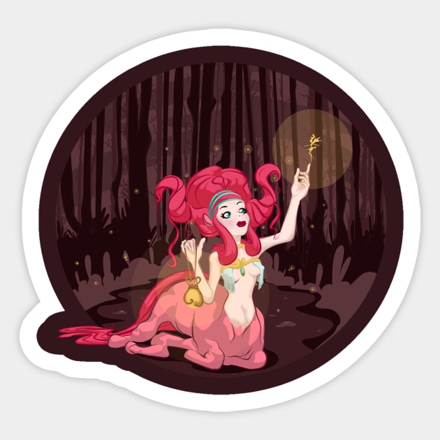 Rosey and the Queen of the Fireflies Sticker by angelielle